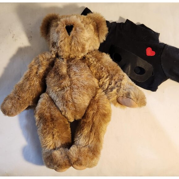 Vermont Teddy Bear Love Bandit Plush 10" Jointed Poseable Wearing Mask & Shirt V - Picture 6 of 8